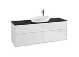 Villeroy und Boch Finion Waschtischunterschrank G97200MT 160x60,3cm, Emotion, Abdeckplatte black matt, White matt lacquer