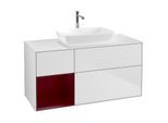 Villeroy und Boch Finion Waschtischunterschrank G821HBMT 120cm, Abdeckplatte white matt, Emotion, Regale Peony matt lacquer, White matt lacquer