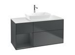 Villeroy und Boch Finion Waschtischunterschrank G821HGHG 120cm, Abdeckplatte white matt, Emotion, Regale Midnight matt lacquer, Midnight Blue Matt Lacquer