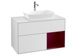 Villeroy und Boch Finion Waschtischunterschrank G781HBMT 100cm, Abdeckplatte white matt, Emotion, Regale Peony matt lacquer, White matt lacquer