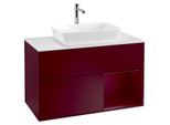 Villeroy und Boch Finion Waschtischunterschrank G781HBHB 100cm, Abdeckplatte white matt, Emotion, Regale Peony matt lacquer, Peony Matt