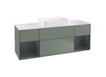 Villeroy und Boch Finion Waschtischunterschrank G741HGGM 160x60,3x50,1cm, Regale Midnight matt lacquer, Olive Matt Lacquer