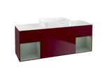 Villeroy und Boch Finion Waschtischunterschrank G741GMHB 160x60,3x50,1cm, Regale Olive matt lacquer, Peony Matt