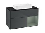 Villeroy und Boch Finion Waschtischunterschrank G662GMHG 100x60,3x50,1cm, Regal rechts Olive Matt Lacquer, Midnight Blue Matt Lacquer