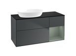 Villeroy und Boch Finion Waschtischunterschrank GA52GMHG 120cm, Abdeckplatte black matt, Emotion, Regale Olive matt lacquer, Midnight Blue Matt Lacquer