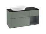 Villeroy und Boch Finion Waschtischunterschrank GA52HGGM 120cm, Abdeckplatte black matt, Emotion, Regale Midnight matt lacquer, Olive Matt Lacquer