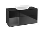 Villeroy und Boch Finion Waschtischunterschrank FA62GKPD 120cm, Abdeckplatte black matt, Regale Anthracite matt lacquer, Black matt lacquer