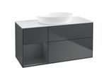 Villeroy und Boch Finion Waschtischunterschrank FA61HGHG 120cm, Abdeckplatte white matt, Regale Midnight matt lacquer, Midnight Blue Matt Lacquer