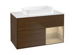 Villeroy und Boch Finion Waschtischunterschrank G661PCGN 100x60,3x50,1cm, Regal rechts Oak Veneer, Walnut veneer