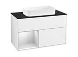 Villeroy und Boch Finion Waschtischunterschrank G652MTGF 100x60,3x50,1cm, Regal links White matt lacquer, Glossy white lacquer