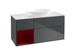 Villeroy und Boch Finion Waschtischunterschrank GA61HBHG 120cm, Abdeckplatte white matt, Emotion, Regale Peony matt lacquer, Midnight Blue Matt Lacquer
