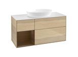 Villeroy und Boch Finion Waschtischunterschrank GA61GNPC 120cm, Abdeckplatte white matt, Emotion, Regale Walnut Veneer, Oak Veneer