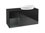 Villeroy und Boch Finion Waschtischunterschrank FA42HGPD 120cm, Abdeckplatte black matt, Regale Midnight matt lacquer, Black matt lacquer
