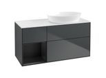 Villeroy und Boch Finion Waschtischunterschrank FA41PDHG 120cm, Abdeckplatte white matt, Regale Black matt lacquer, Midnight Blue Matt Lacquer