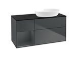 Villeroy und Boch Finion Waschtischunterschrank GA42HGHG 120cm, Abdeckplatte black matt, Emotion, Regale Midnight matt lacquer, Midnight Blue Matt Lacquer