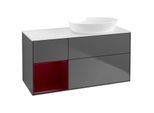 Villeroy und Boch Finion Waschtischunterschrank GA41HBGK 120cm, Abdeckplatte white matt, Emotion, Regale Peony matt lacquer, Anthracite matt
