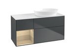 Villeroy und Boch Finion Waschtischunterschrank GA41PCHG 120cm, Abdeckplatte white matt, Emotion, Regale Oak Veneer, Midnight Blue Matt Lacquer