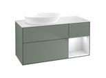 Villeroy und Boch Finion Waschtischunterschrank GA51MTGM 120cm, Abdeckplatte white matt, Emotion, Regale White matt lacquer, Olive Matt Lacquer