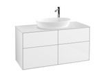 Villeroy und Boch Finion Waschtischunterschrank G91100GF 120x60,3cm, Emotion, Abdeckplatte white matt, Glossy white lacquer