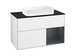 Villeroy und Boch Finion Waschtischunterschrank F662HGGF 100x60,3x50,1cm, Regal rechts Midnight Blue Matt Lacquer, Glossy white lacquer