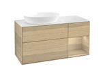 Villeroy und Boch Finion Waschtischunterschrank FA51PCPC 120cm, Abdeckplatte white matt, Regale Oak Veneer, Oak Veneer