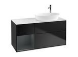 Villeroy und Boch Finion Waschtischunterschrank F921HGPD 120cm, Abdeckplatte white matt, Regale Midnight matt lacquer, Black matt lacquer
