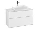 Villeroy und Boch Finion Waschtischunterschrank G76100GF 100x60,3cm, Emotion, Abdeckplatte white matt, Glossy white lacquer