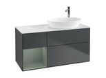 Villeroy und Boch Finion Waschtischunterschrank G921GMHG 120cm, Abdeckplatte white matt, Emotion, Regale Olive matt lacquer, Midnight Blue Matt Lacquer