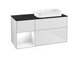 Villeroy und Boch Finion Waschtischunterschrank F682GFMT 120x60,3x50,1cm, Regal links Glossy white lacquer, White matt lacquer