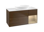 Villeroy und Boch Finion Waschtischunterschrank GA71PCGN 120cm, Abdeckplatte white matt, Emotion, Regale Oak Veneer, Walnut veneer