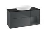 Villeroy und Boch Finion Waschtischunterschrank FA72HGHG 120cm, Abdeckplatte black matt, Regale Midnight matt lacquer, Midnight Blue Matt Lacquer