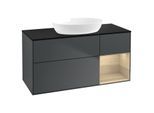 Villeroy und Boch Finion Waschtischunterschrank GA72PCHG 120cm, Abdeckplatte black matt, Emotion, Regale Oak Veneer, Midnight Blue Matt Lacquer