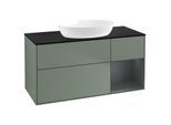 Villeroy und Boch Finion Waschtischunterschrank GA72HGGM 120cm, Abdeckplatte black matt, Emotion, Regale Midnight matt lacquer, Olive Matt Lacquer