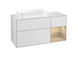 Villeroy und Boch Finion Waschtischunterschrank F691PCMT 120x60,3x50,1cm, Regal rechts Oak Veneer, White matt lacquer