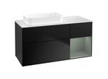 Villeroy und Boch Finion Waschtischunterschrank F691GMPD 120x60,3x50,1cm, Regal rechts Olive Matt Lacquer, Black matt lacquer