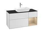 Villeroy und Boch Finion Waschtischunterschrank G832PCMT 120cm, Abdeckplatte black matt, Emotion, Regale Oak Veneer, White matt lacquer