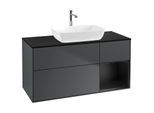 Villeroy und Boch Finion Waschtischunterschrank G832PDHG 120cm, Abdeckplatte black matt, Emotion, Regale Black matt lacquer, Midnight Blue Matt Lacquer