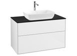 Villeroy und Boch Finion Waschtischunterschrank F76200GF 100x60,3cm, Abdeckplatte black matt, Glossy white lacquer