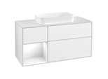 Villeroy und Boch Finion Waschtischunterschrank G701GFGF 120x60,3x50,1cm, Regal rechts Glossy white lacquer, Glossy white lacquer