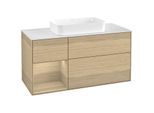 Villeroy und Boch Finion Waschtischunterschrank G701PCPC 120x60,3x50,1cm, Regal rechts Oak Veneer, Oak Veneer