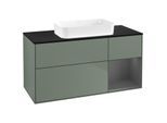 Villeroy und Boch Finion Waschtischunterschrank G712GKGM 120x60,3x50,1cm, Regal rechts Anthracite matt, Olive Matt Lacquer