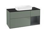 Villeroy und Boch Finion Waschtischunterschrank G712HGGM 120x60,3x50,1cm, Regal rechts Midnight Blue Matt Lacquer, Olive Matt Lacquer