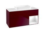 Villeroy und Boch Finion Waschtischunterschrank G711GFHB 120x60,3x50,1cm, Regal rechts Glossy white lacquer, Peony Matt