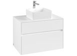 Villeroy und Boch Collaro Waschtischunterschrank C03700MS 80 x 54,8 x 50 cm, Waschtisch mittig, White Matt