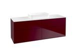 Villeroy und Boch Finion Waschtischunterschrank F73100HB 160x60,3x50,1cm, Glass White Matt, Peony Matt