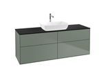Villeroy und Boch Finion Waschtischunterschrank G85200GM 160x60,3cm, Emotion, Abdeckplatte black matt, Olive Matt Lacquer