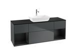Villeroy und Boch Finion Waschtischunterschrank F862PDHG 160cm, Abdeckplatte black matt, Regale Black matt lacquer, Midnight Blue Matt Lacquer