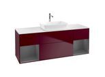 Villeroy und Boch Finion Waschtischunterschrank G861GKHB 160cm, Abdeckplatte white matt, Emotion, Regale Anthracite matt lacquer, Peony Matt