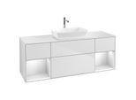 Villeroy und Boch Finion Waschtischunterschrank G861MTMT 160cm, Abdeckplatte white matt, Emotion, Regale White matt lacquer, White matt lacquer