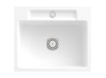 Villeroy und Boch Siluet Flächenbündige Spüle 33461FRW mit Ablaufgarnitur und Handbetätigung, Stone White